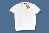 View Item Farah Vintage Textured Panel Knitted Polo Shirt Cream